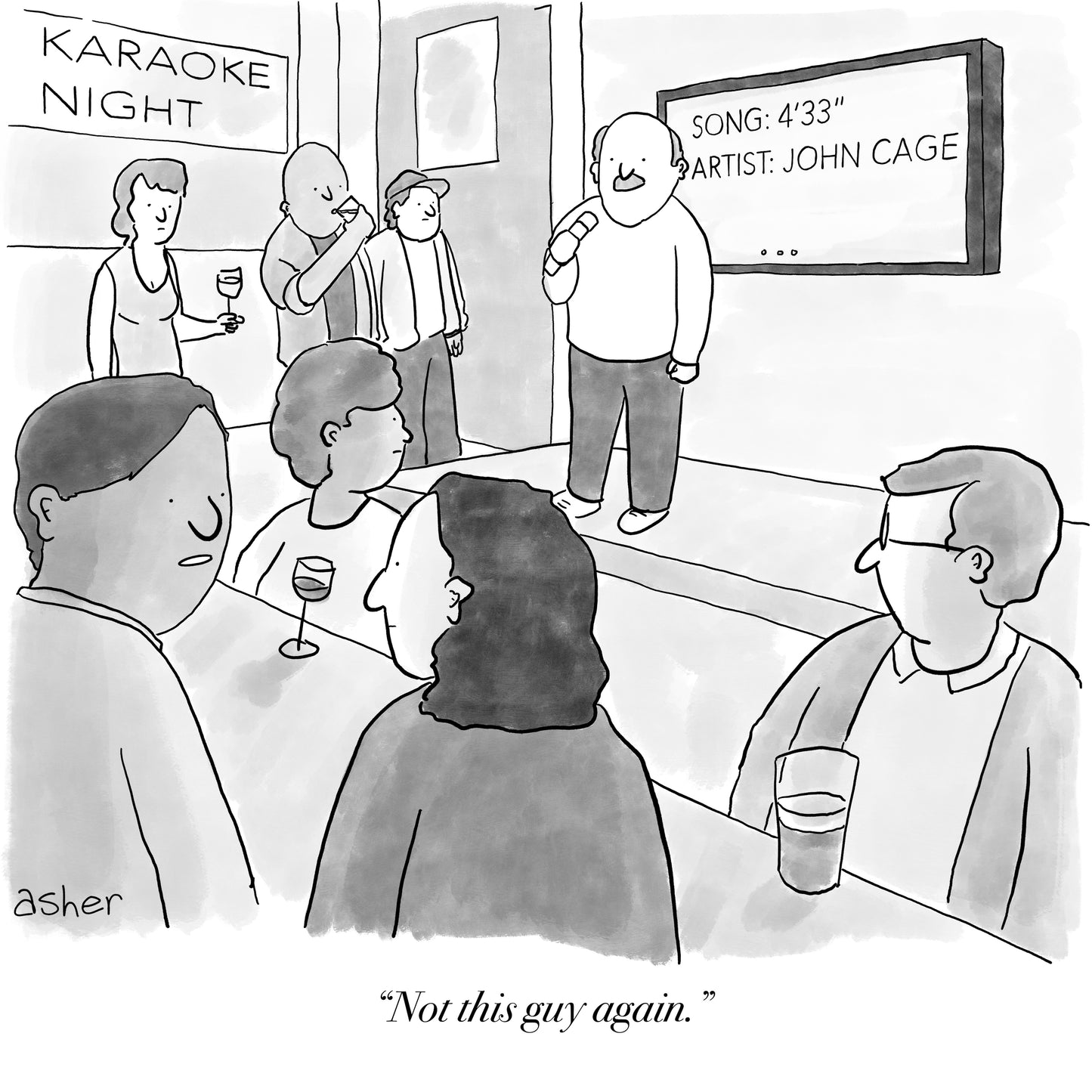 John Cage Karaoke Art Print