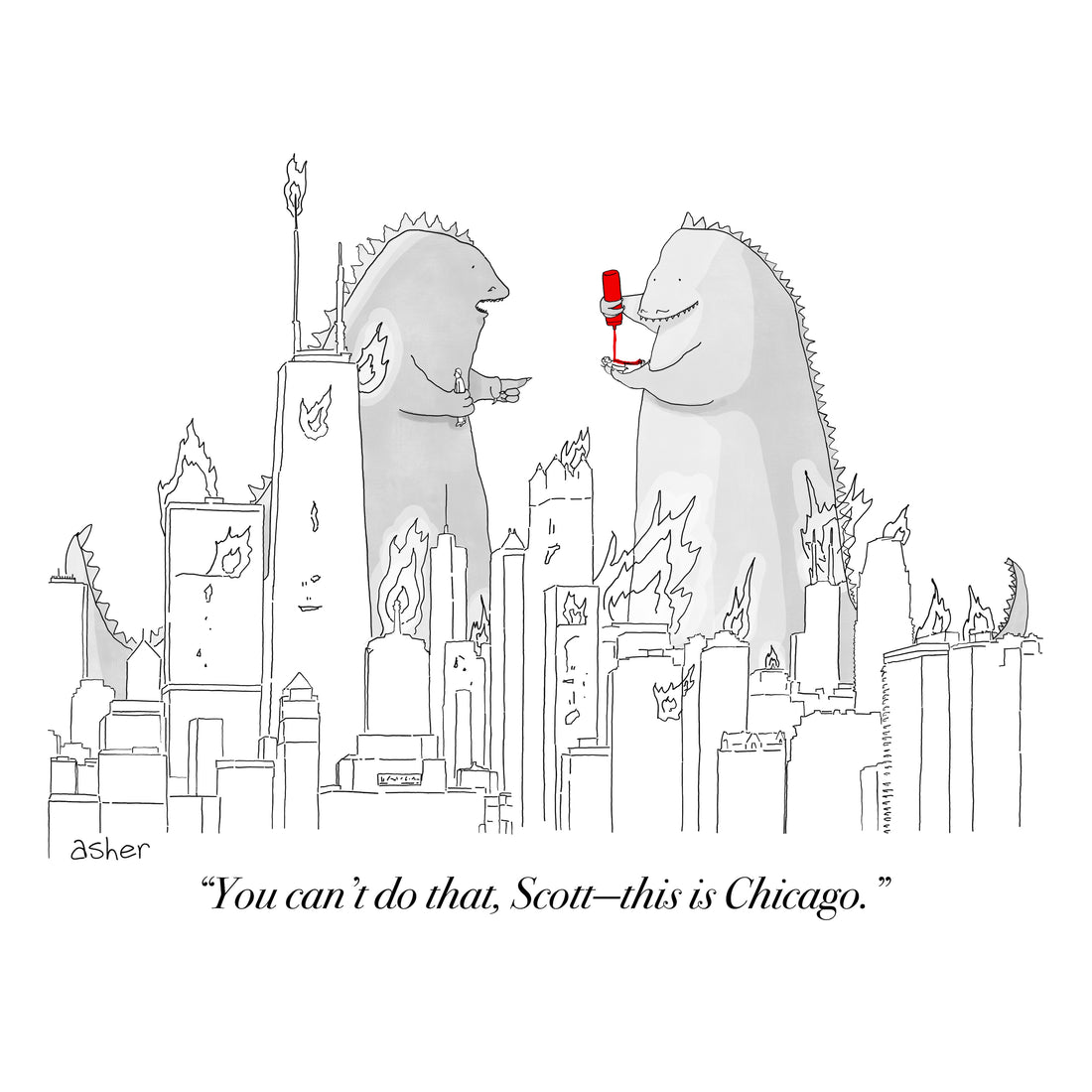 Chicago Godzilla Art Print – Asher Perlman