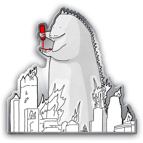 Chicago Godzilla Pin